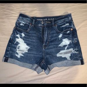 American eagle denim stretch mom shorts